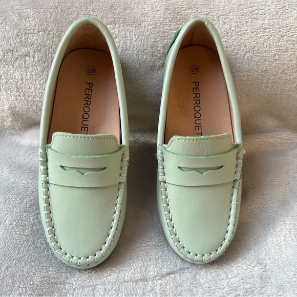 Perroquet Kids Mint Green Loafers - Picture 3 of 14